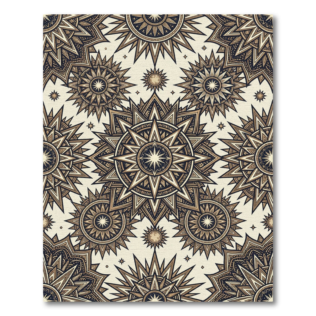 Celestial Sunburst Mandala Rug