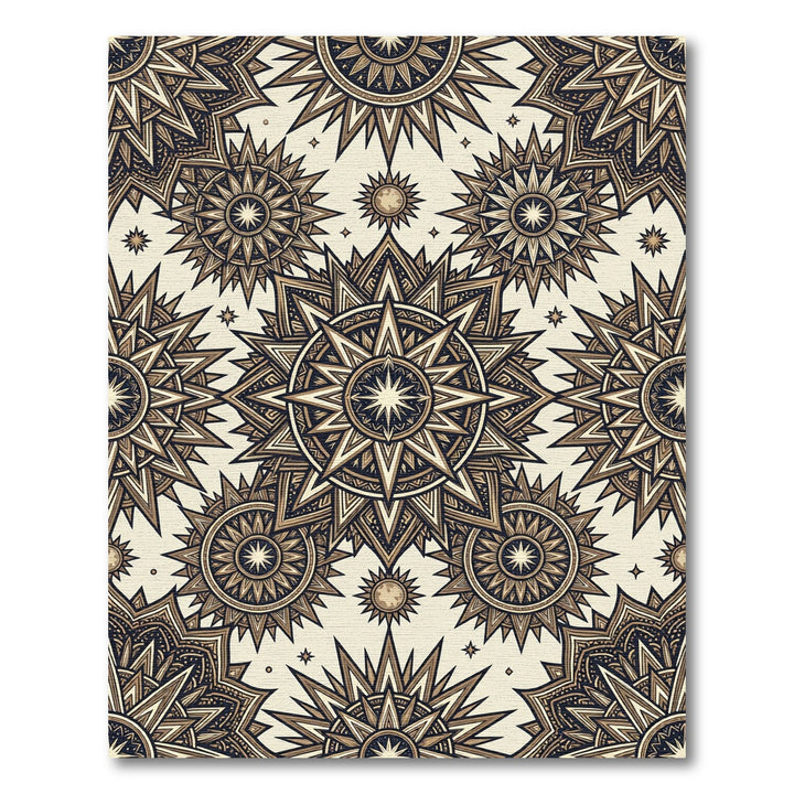 Celestial Sunburst Mandala Rug