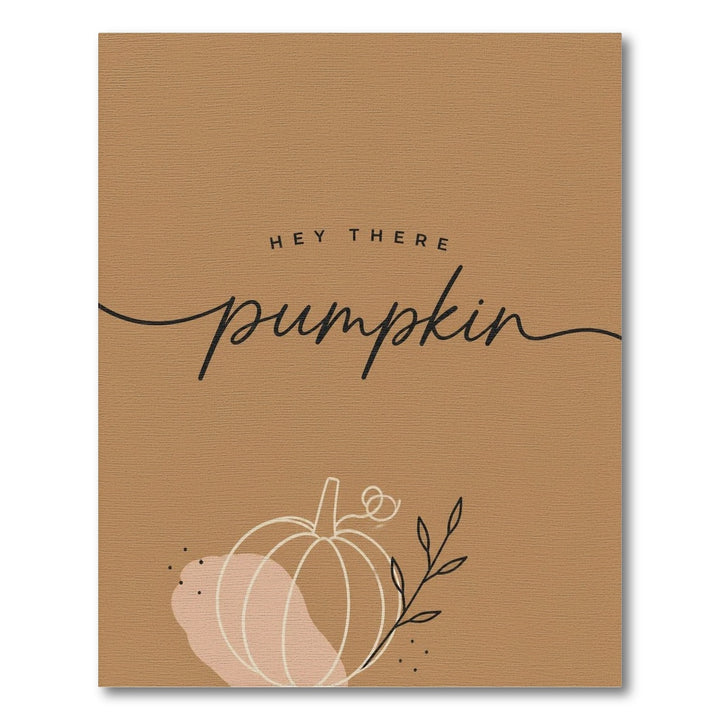 Brown and Tan Rustic Farmhouse Hey There Pumpkin Area Rug