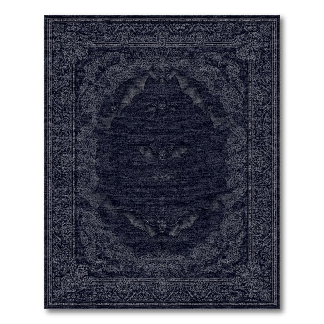 Gothic Bat Black Area Rug