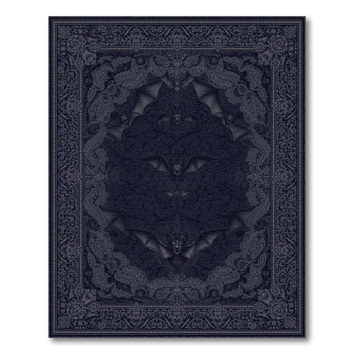 Gothic Bat Black Area Rug