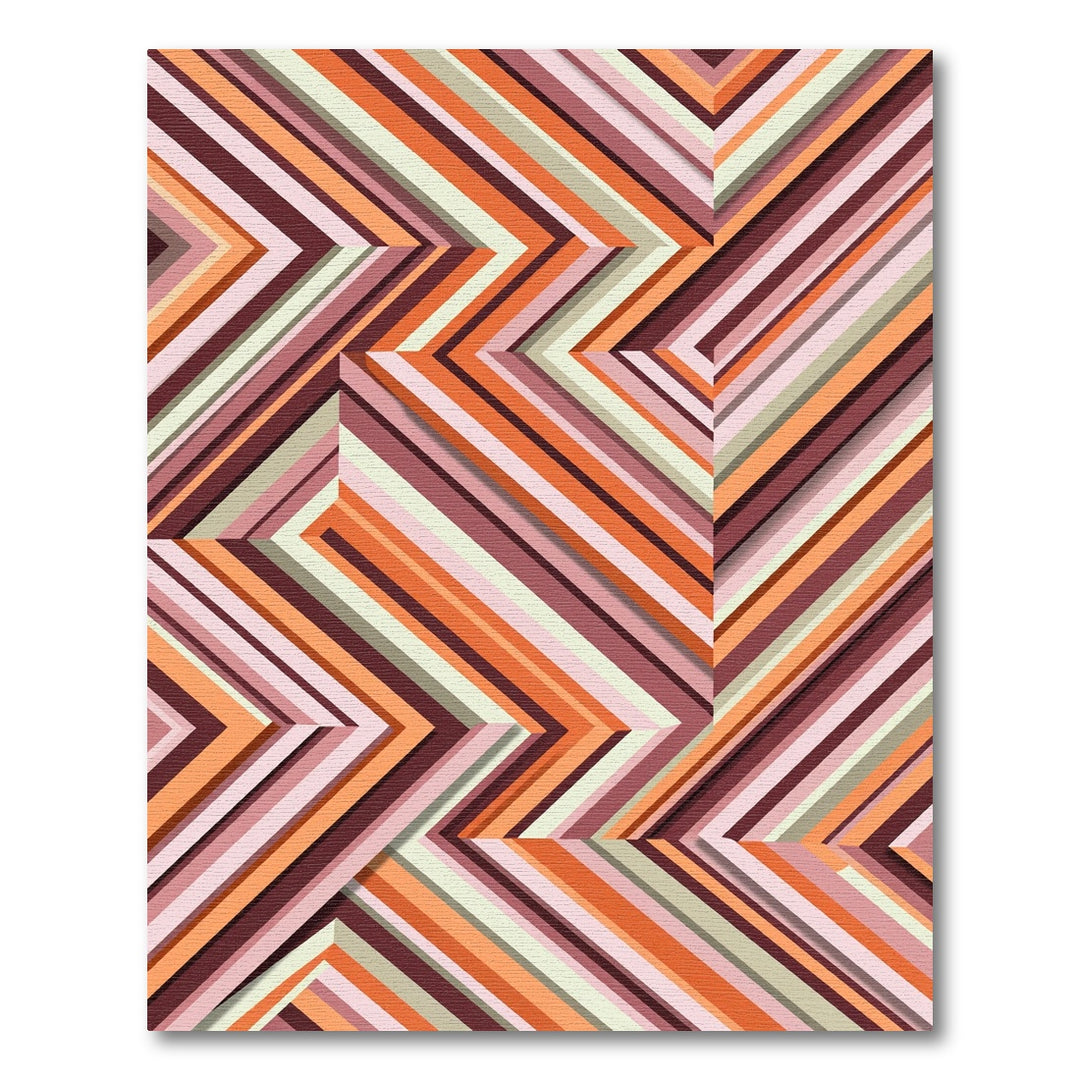 Retro Amber Chevron Stripes Rug