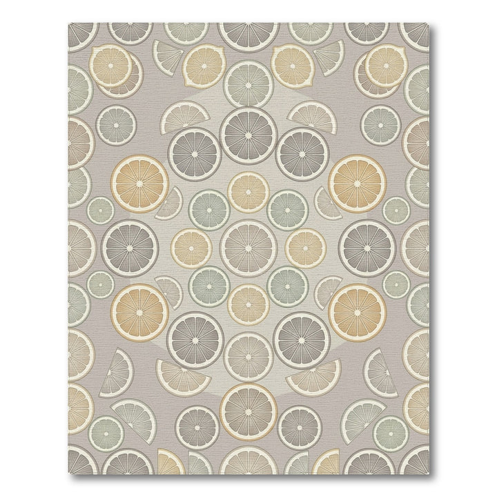 Citrus Slices Textured Neutral Color Rug