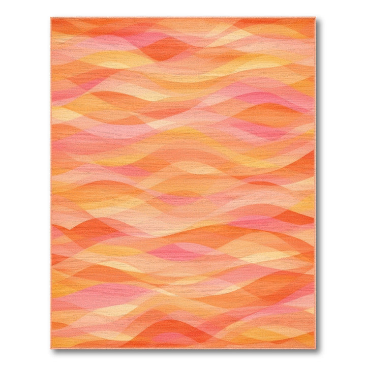 Orange Abstract Area Vibrant Orange Wave Abstract Area Rug