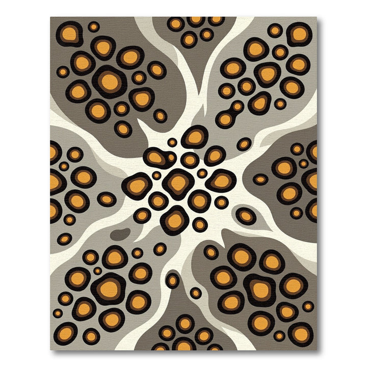 Brown Orange Organic Spots Rug