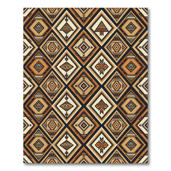 Geometric Earth Tone Diamond Rug