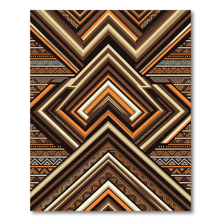 Geometric Tribal Chevron Earth Tone Rug