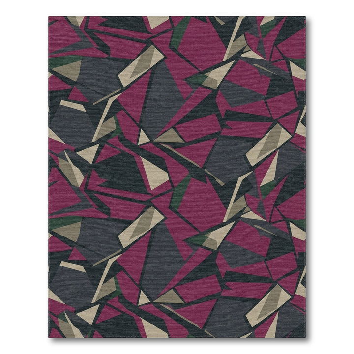 Crimson Plum Shattered Geometric Rug