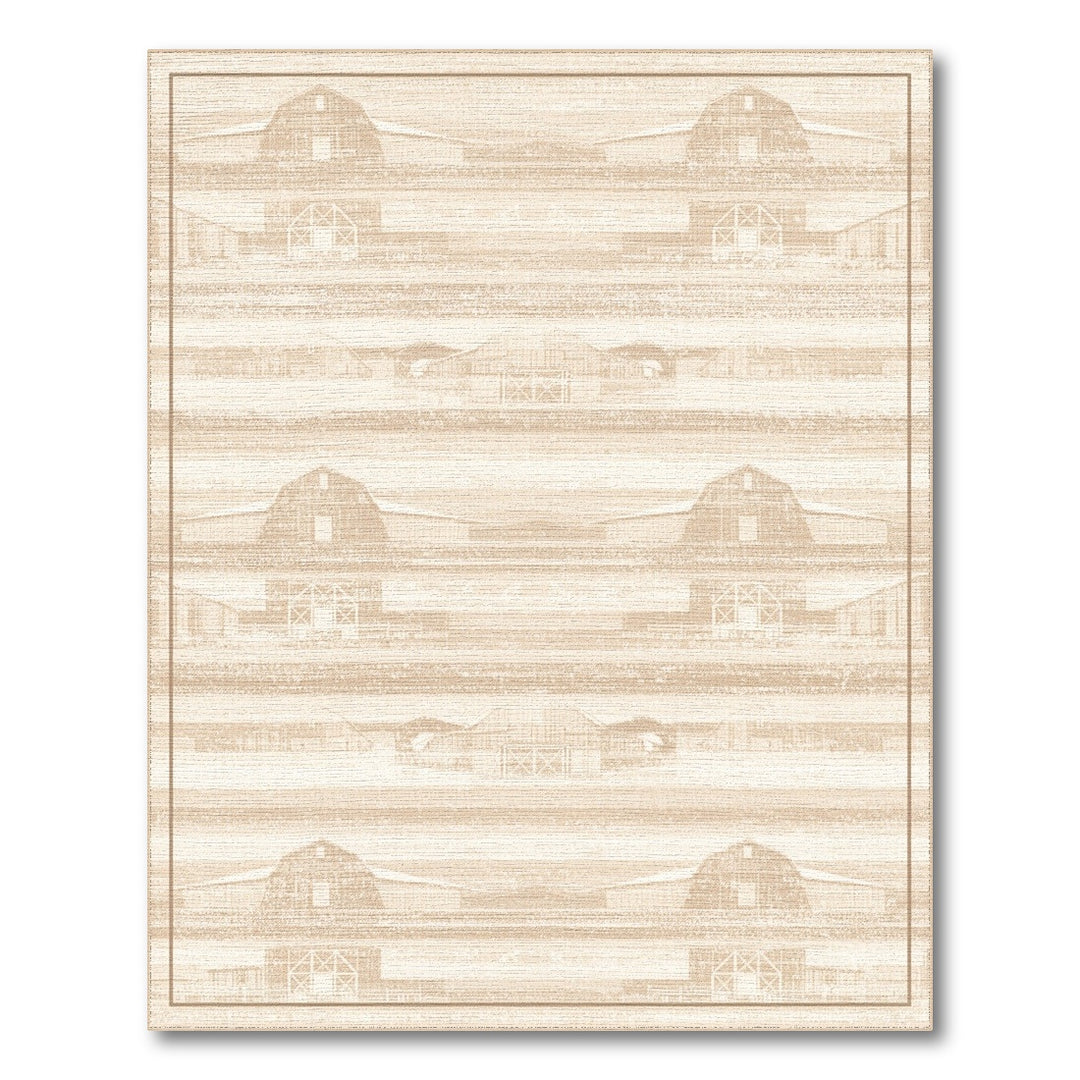 Beige Barn Farmhouse Area Rug