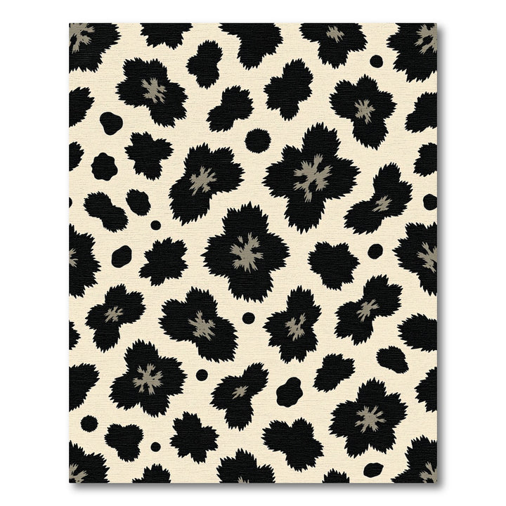 Bold Black And Cream Leopard Spot Rug