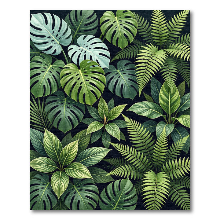 Verdant Jungle Leaf Collage Rug