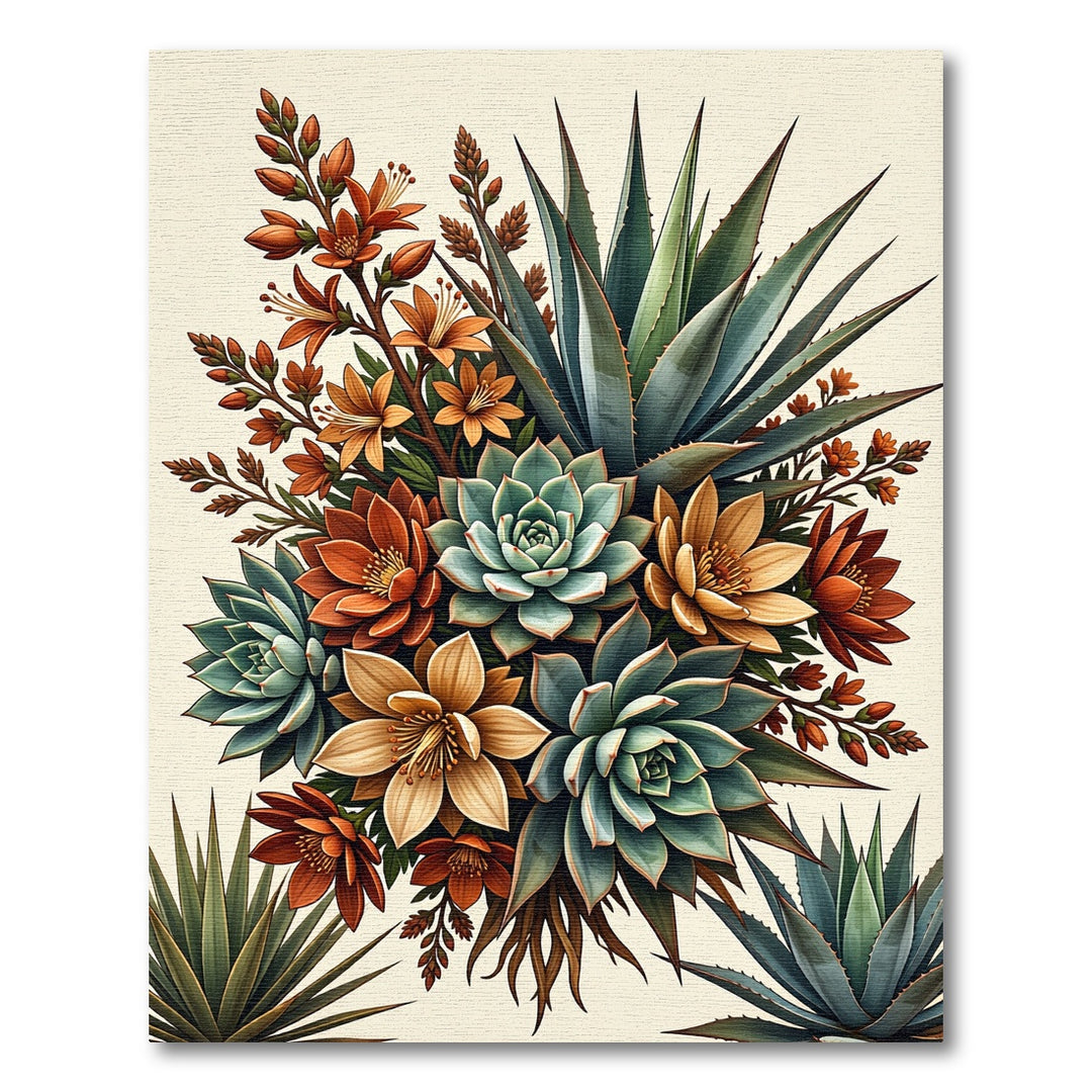 Succulent Botanical Arrangement Rug