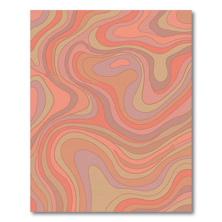 Retro Peach Swirls Rug