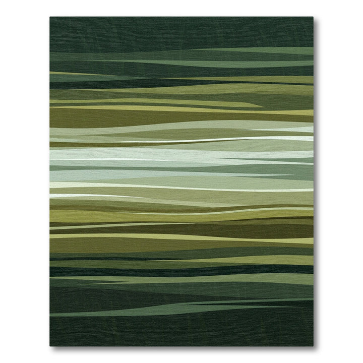 Abstract Organic Green Wave Rug