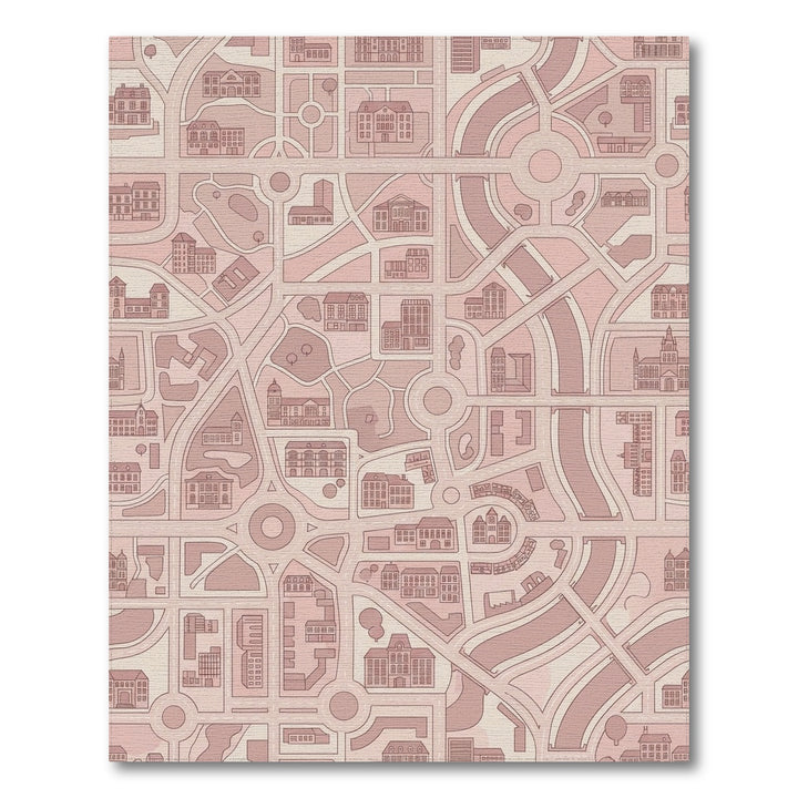 Blush Pink City Street Layout Rug