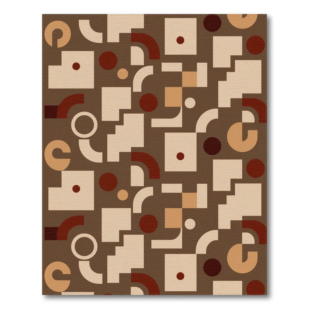 Modern Geometric Brown Tan Area Rug