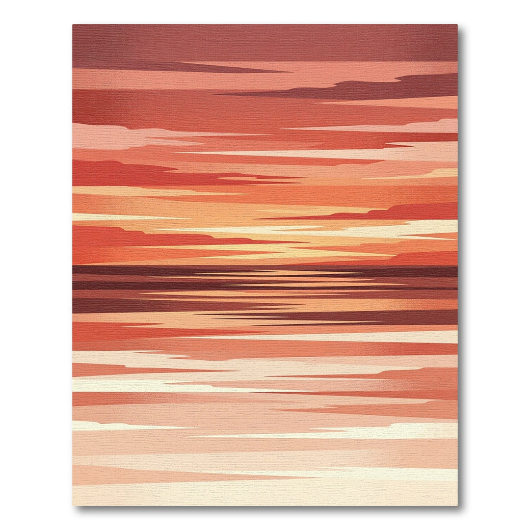 Crimson Horizon Horizontal Stripe Rug