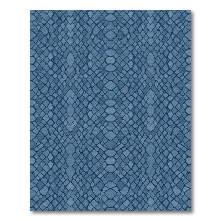 Deep Blue Reptile Scales Rug