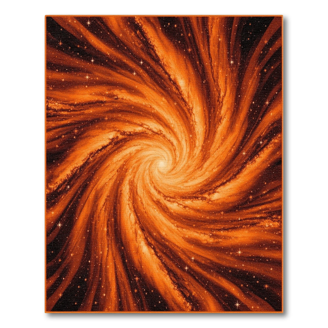 Orange Cosmic Swirl Area Rug