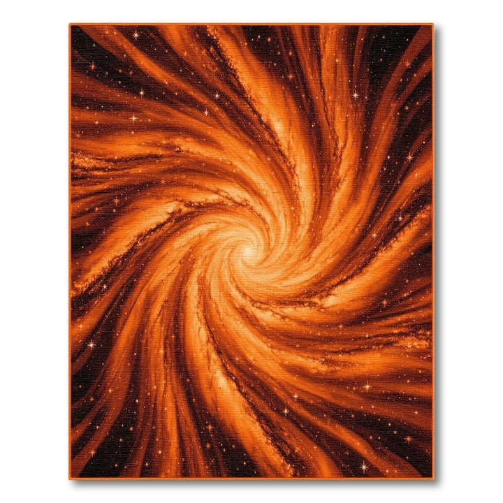Orange Cosmic Swirl Area Rug