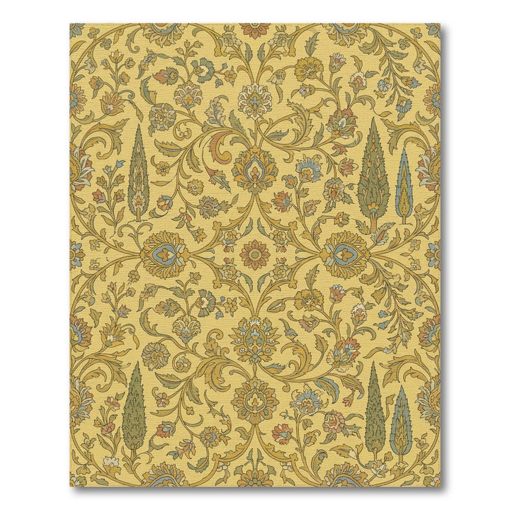 Golden Yellow Floral Cypress Garden Rug