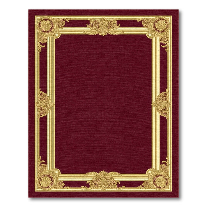 Ornate Red Gold Frame Area Rug