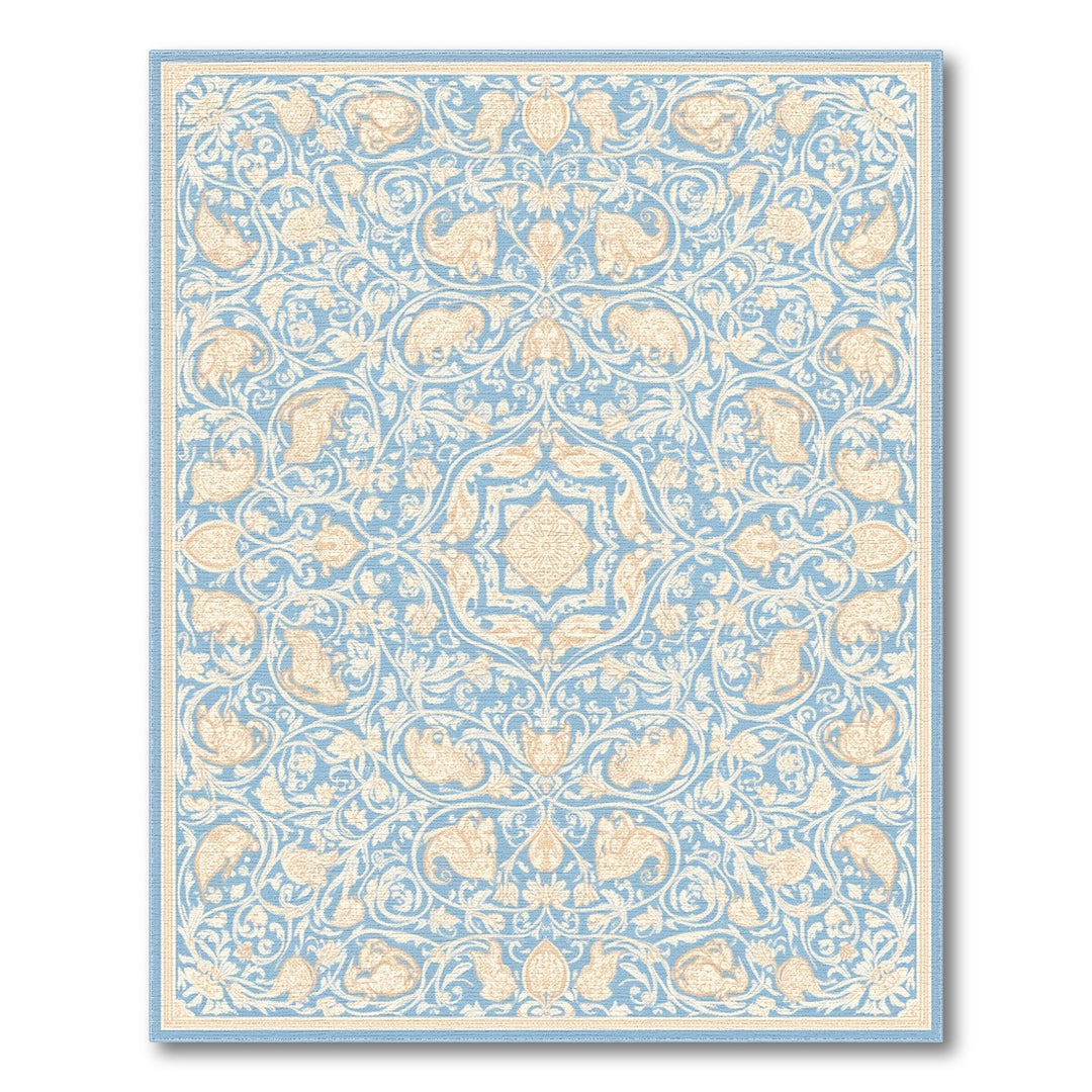 Blue Floral Vintage Area Rug