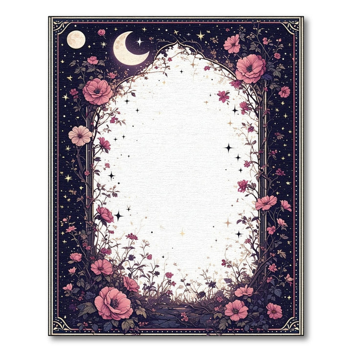 Pink Rose Moonlit Arch Area Rug