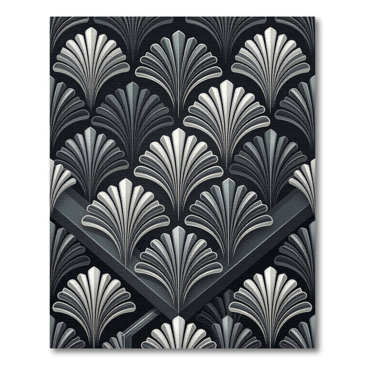 Art Deco Black Fan Area Rug