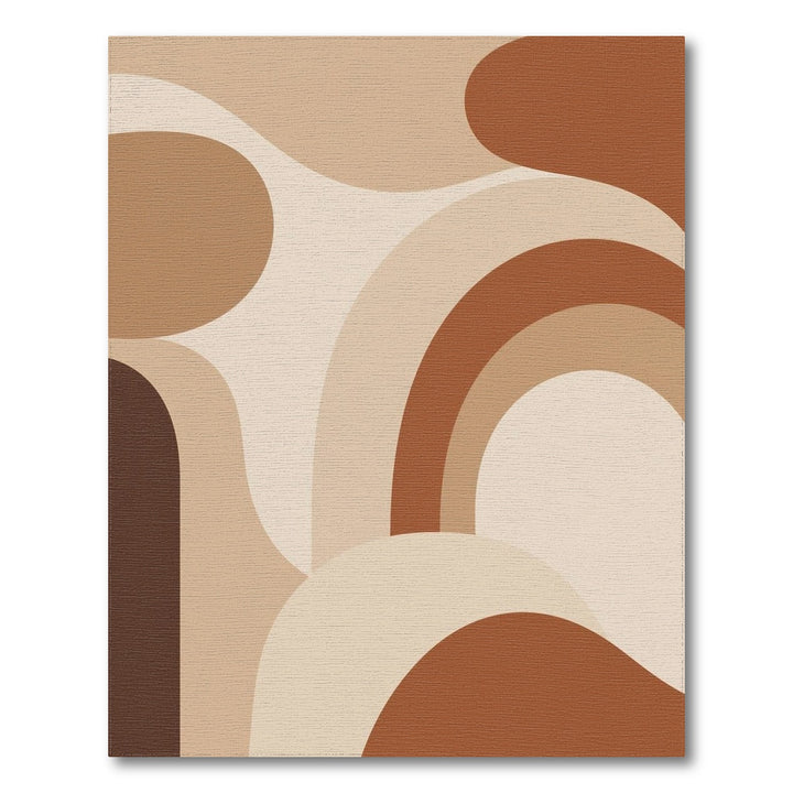 Warm Brown Abstract Washable Area Rug