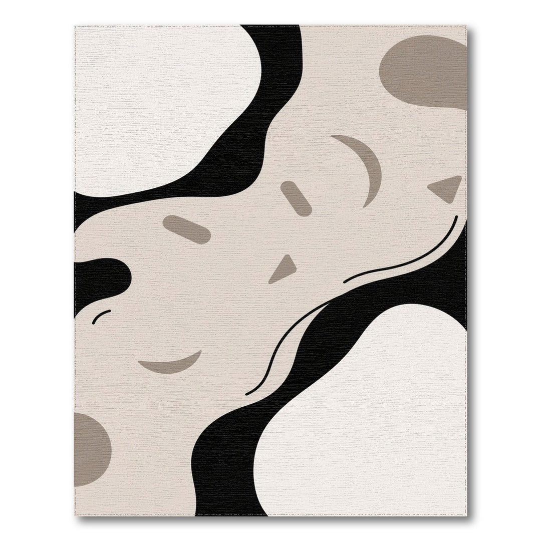 Beige Black Abstract Area Rug