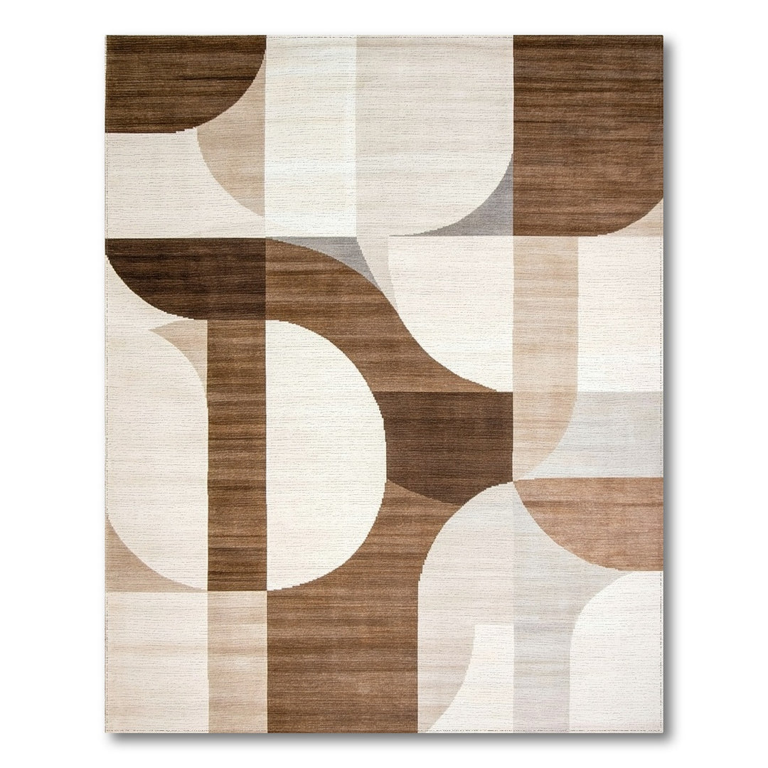 Modern Geometric Brown Area Rug