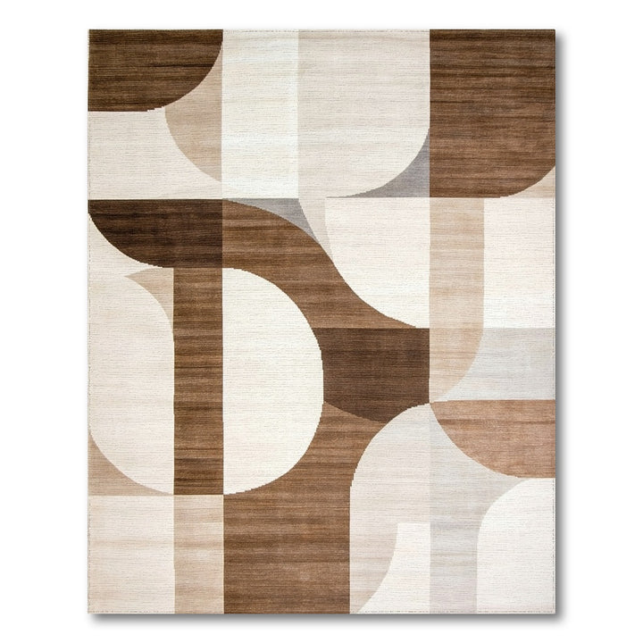 Modern Geometric Brown Area Rug