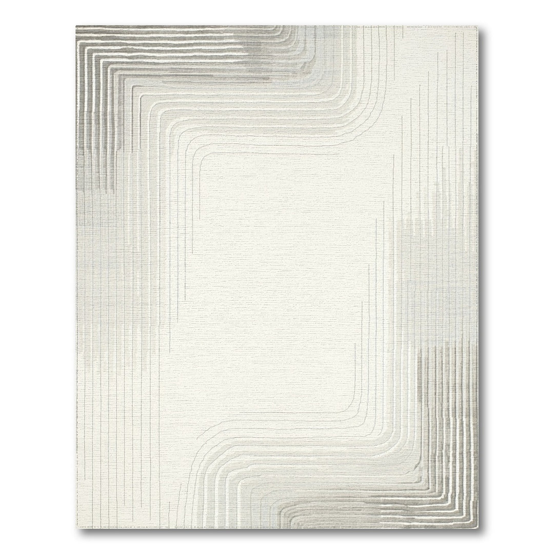 Grey Geometric Modern Grey Geometric Lines Area Rug
