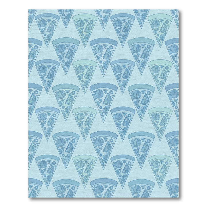 Cool Blue Pizza Slices Repeating Pattern Rug