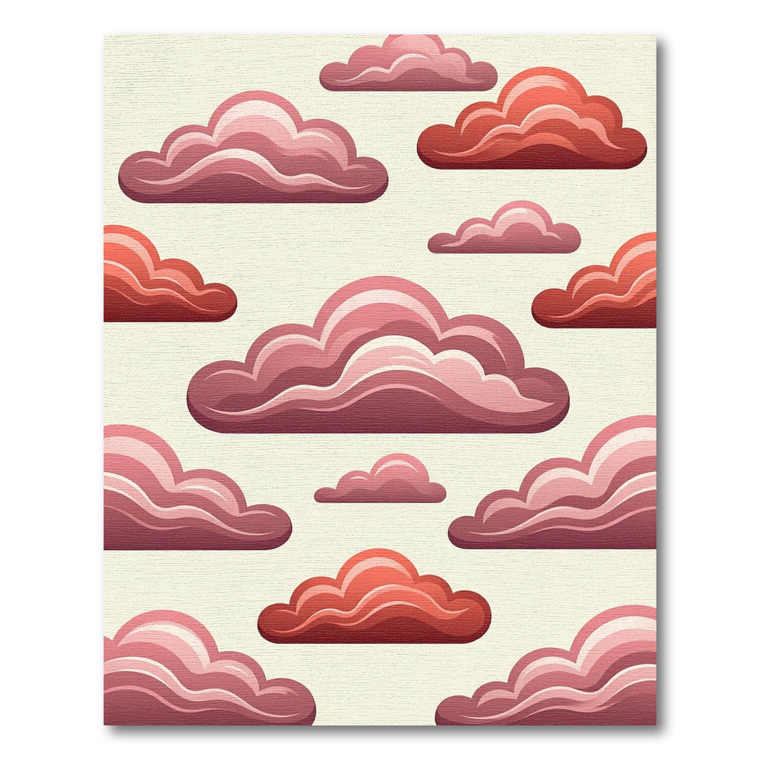 Crimson Pink Cloud Pattern Rug