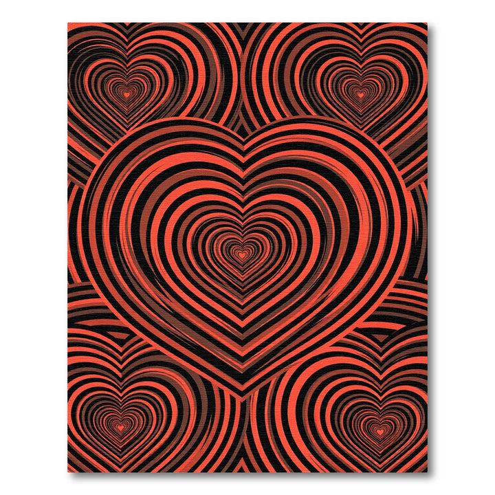 Optical Illusion Heart Rug