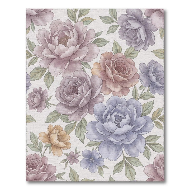 Vintage Floral Garden Peony Bloom Rug
