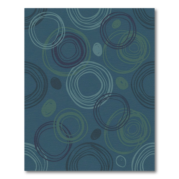 Navy Blue Swirling Circles Abstract Rug
