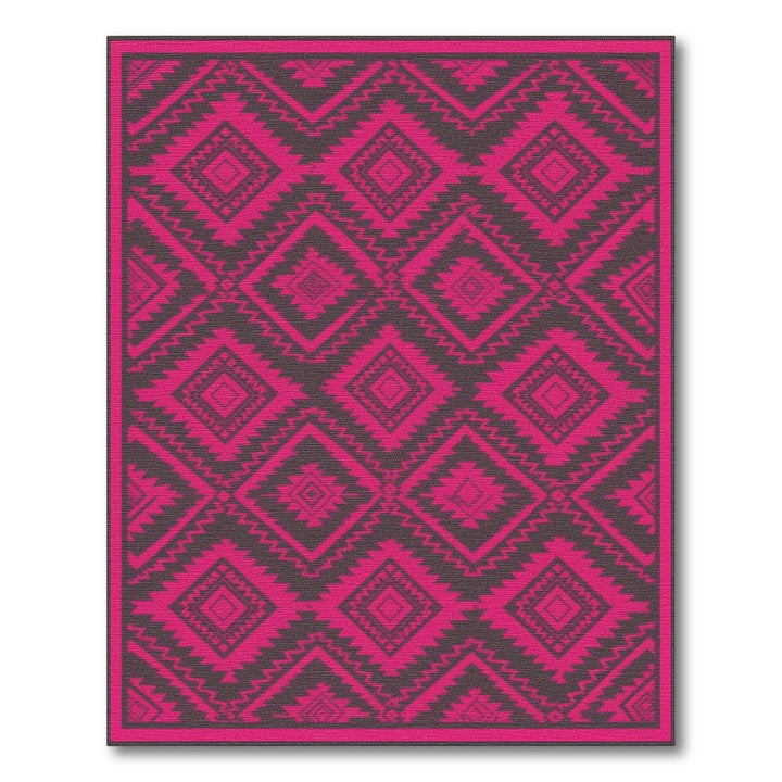 Pink Bold Pink Tribal Area Rug