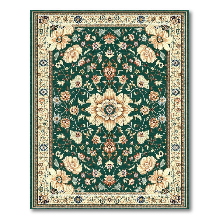 Green Floral Persian Area Rug