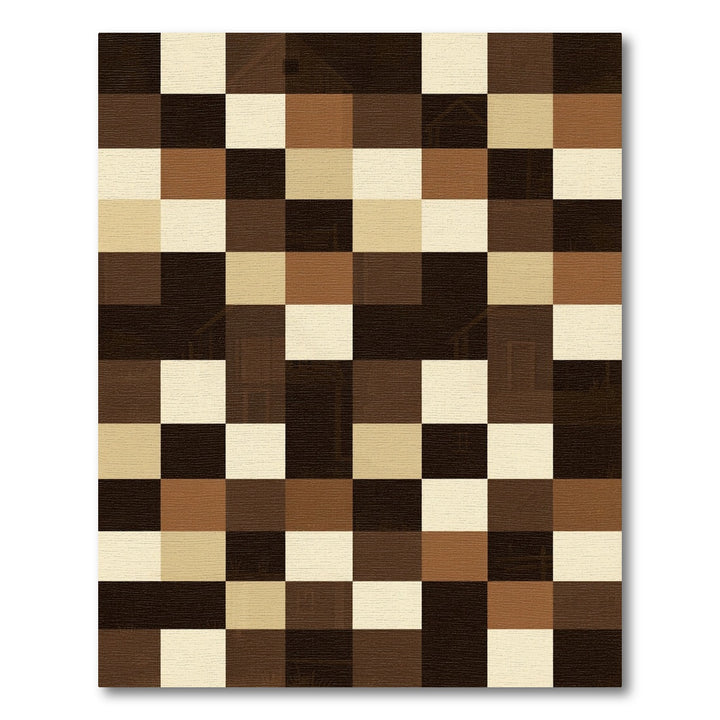 Checkerboard Farmhouse Cabin Abstract Rug