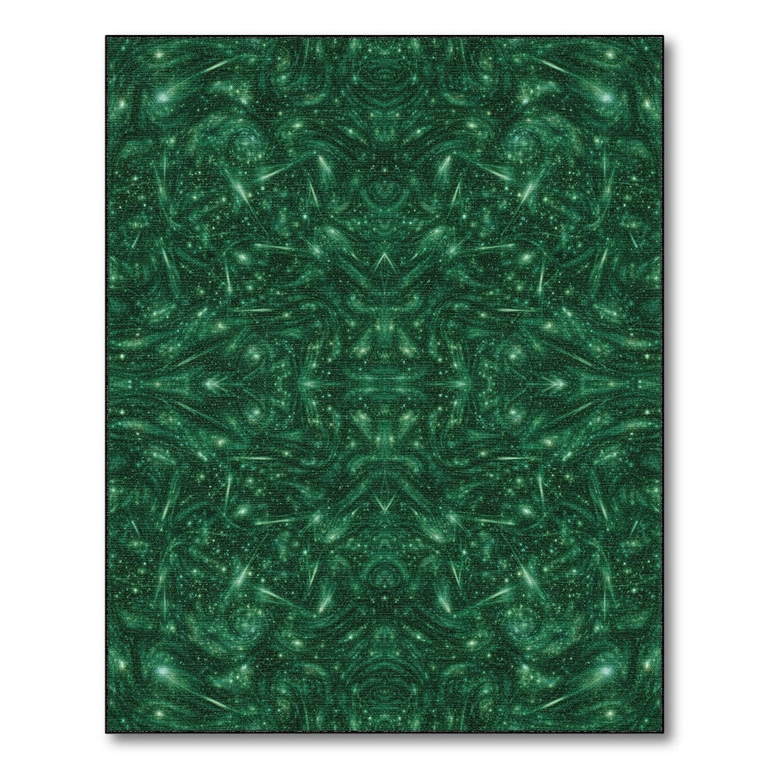 Emerald Nebula Green Abstract Area Rug