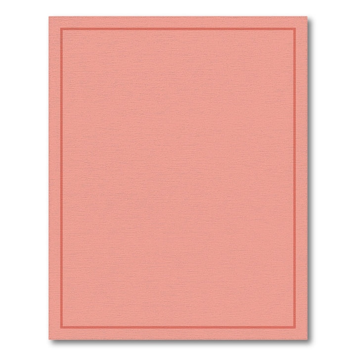 Salmon Pink Bordered Square Rug