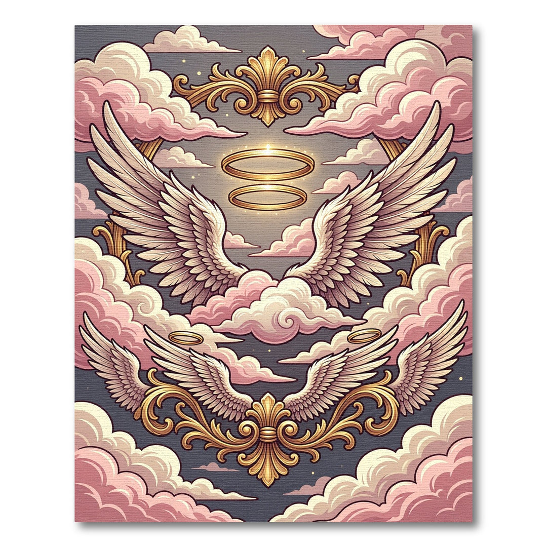 Heavenly Golden Winged Angel Rug