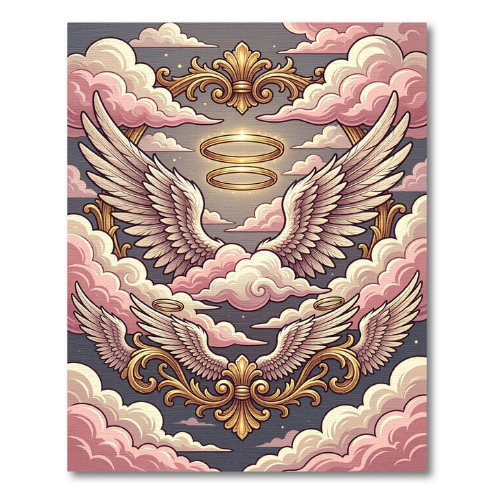 Heavenly Golden Winged Angel Rug