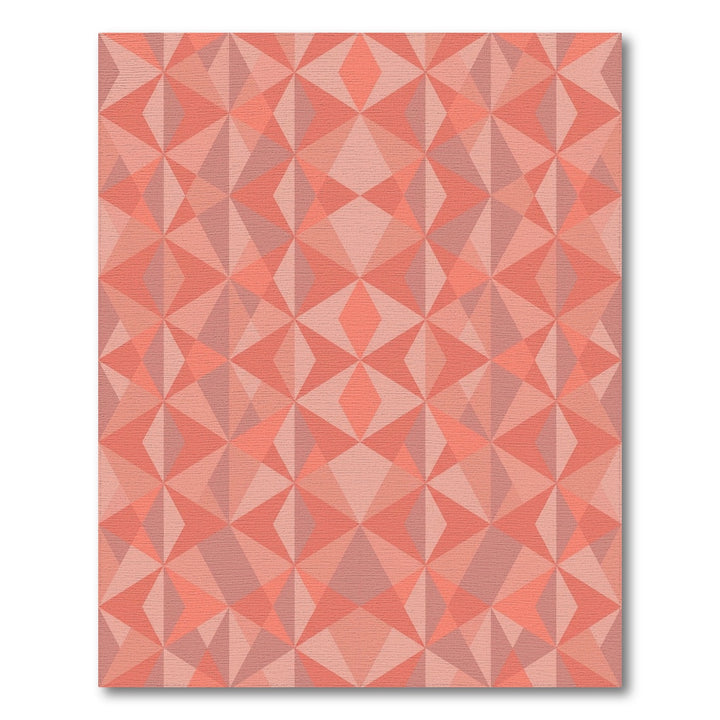 Coral Geometric Starburst Medallion Rug
