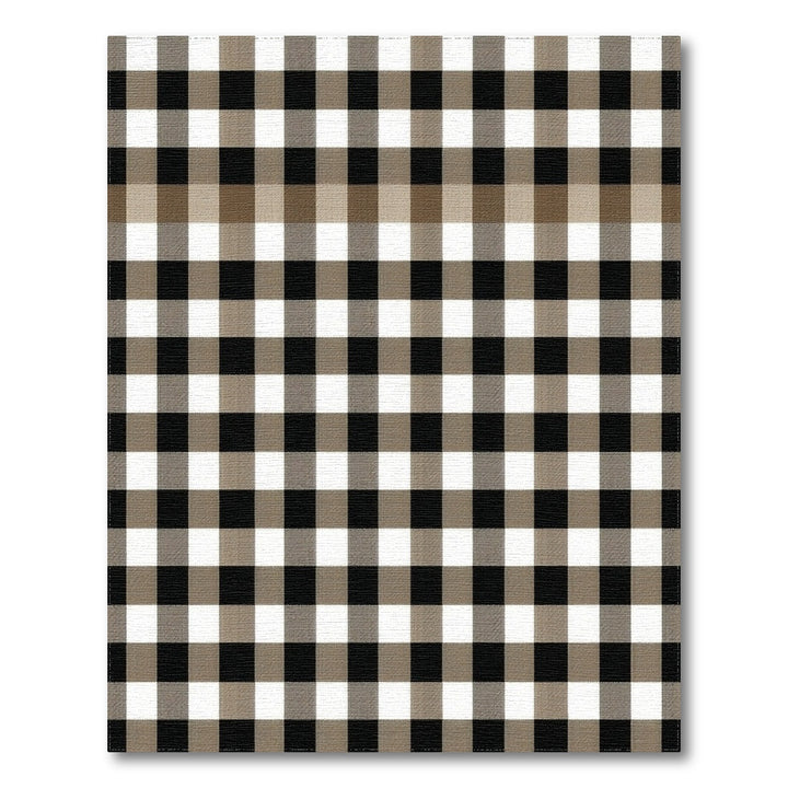 Black White Checkered Geometric Rug