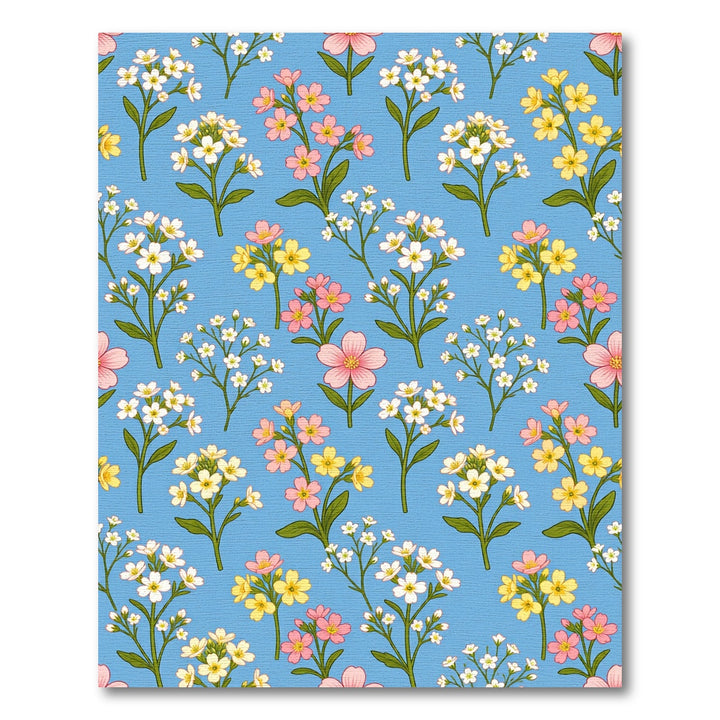 Pastel Pink Yellow Tiny Flower Cluster Rug