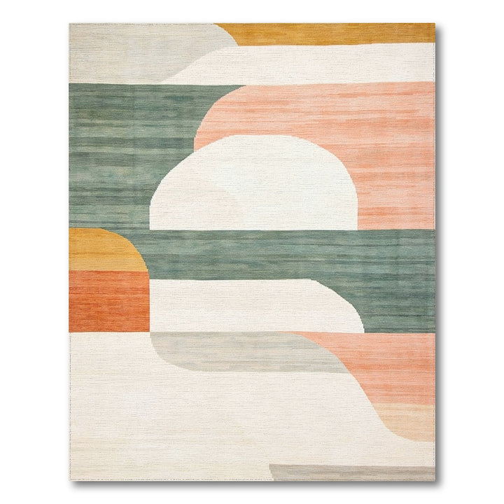 Wave Abstract Teal Wave Area Rug